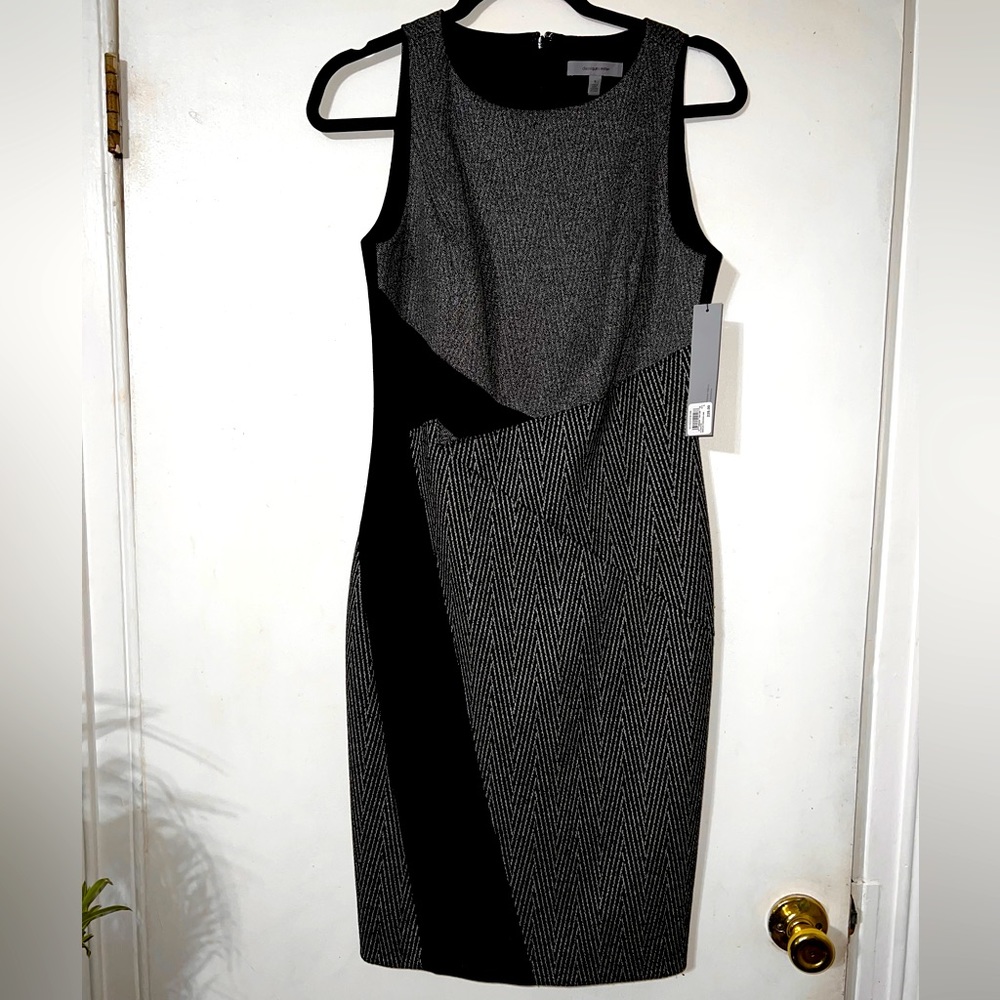 Classiques Entier | Black & Grey high-neck sleeveless dress Sz. 6 NWT